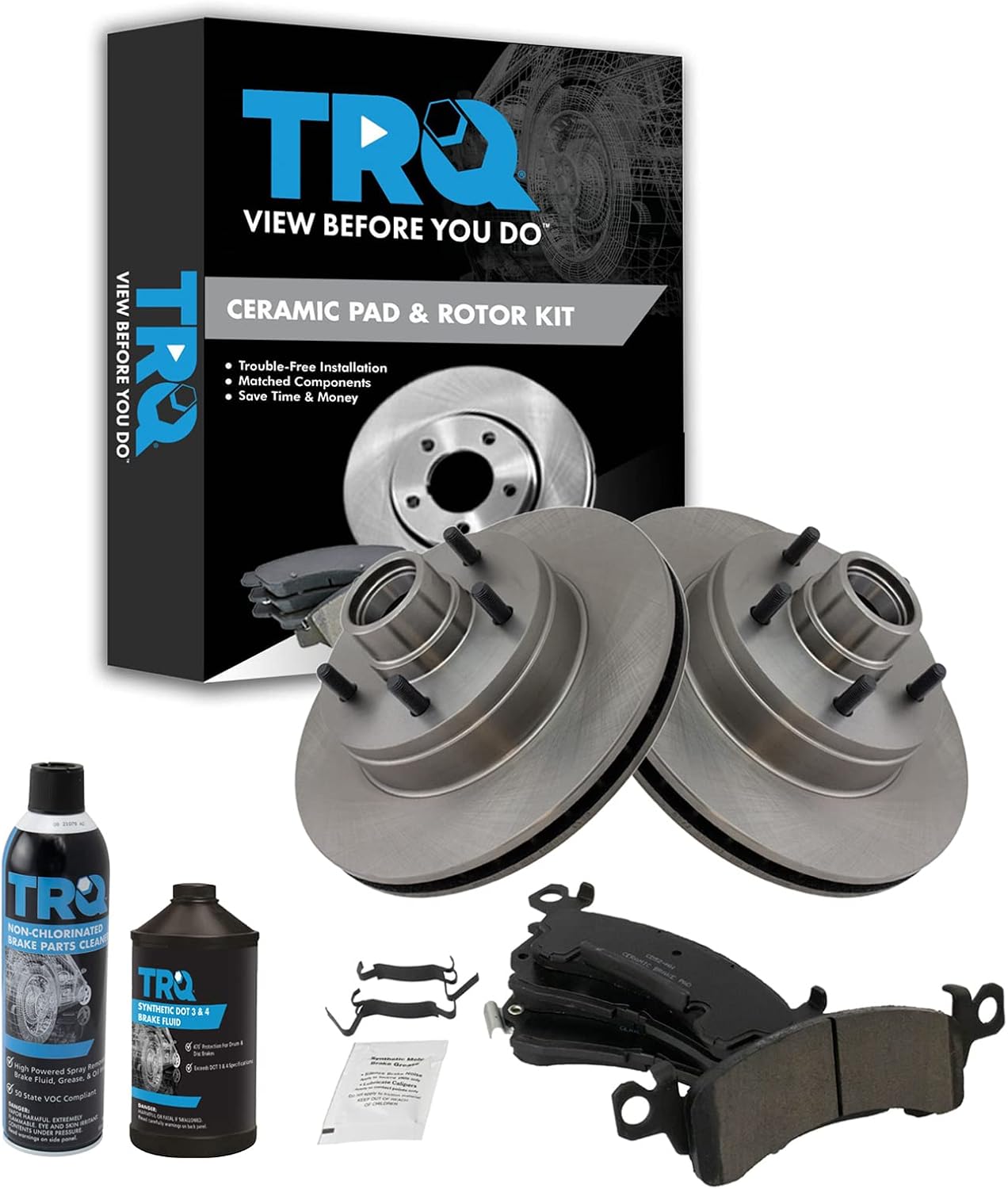 Front brake pad & rotor kit ceramic for classic GM cars