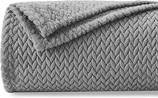 Super Soft Throw Blanket Grey Premium Silky Flannel Fleece Leaves Pattern Lightweight Bed Blanket All Season Use (Grey, Throw(40"x50"))