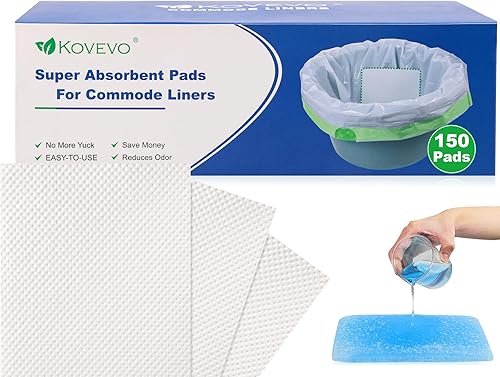 Miniatura 7 de Commode Liners - 150 forros fuertes para inodoro portátiles, se adaptan a todas las sillas estándar para adultos, inodoro, cubo de inodoro, bandeja