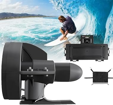 Surfboard Electric Fin, Rechargable Electric Sup Fin Stand Up Paddle Board, Portable Underwater Thruster Surf Board, Paddle Board Push Motor Fin with Remote Control, Adjustable Speed