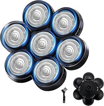 Amazon.com: 7 Blades Head Shaver Replacement Heads, Universal Fit for ...