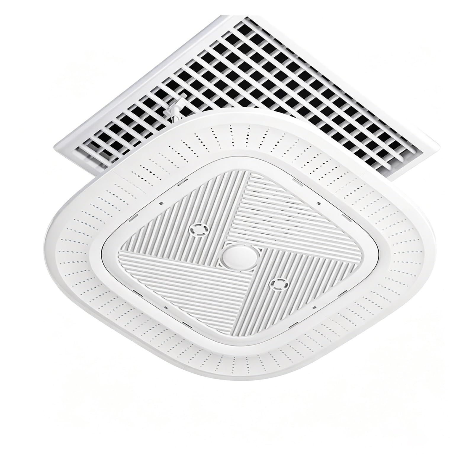ZLLPIGLS Square Ceiling Ceiling Vent Deflector, Thickened Plastic Air Vent Deflector, Adjustable Vent Deflectors with Snap-On Mount, for Central Air Conditioners(60x60cm)