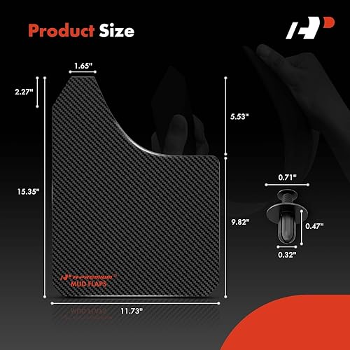 Miniatura 10 de 2 protectores de salpicaderas universales negros,A-premium, protectores para salpicaderas, para camioneta, pick-up, SUV, con aditamentos para su