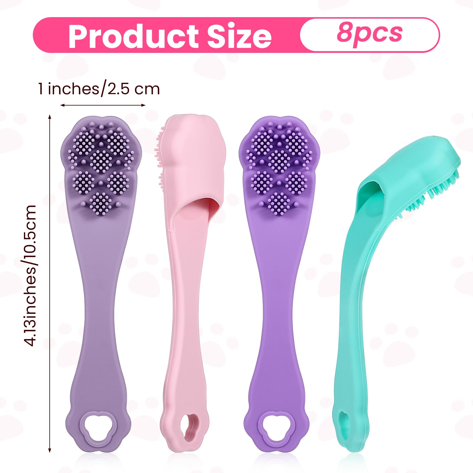 8 Pack Silicone Dog & Cat Finger Toothbrush Kit, Food Grade Toothbrush for Dog, Safe, Non-Toxic, Easy Teeth Cleaning, Prevents Bad Breath & Oral Inflammation - image 2
