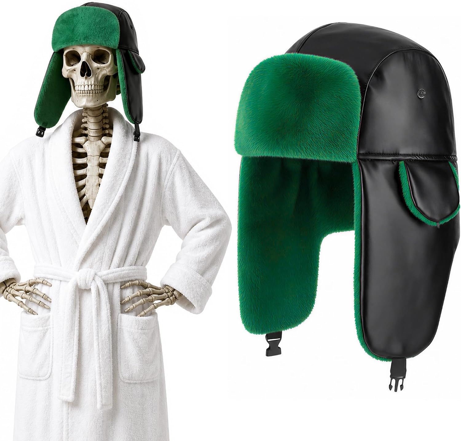 12ft Skeleton Christmas Trapper Hat, Giant Skeleton Hat Costume Accessories