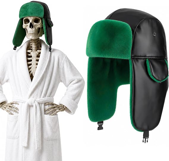 12ft Skeleton Christmas Trapper Hat, Giant Skeleton Hat Costume Accessories