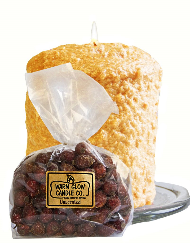 Warm Glow Candle Company Banana Nut Bread Hearth Candle w/6oz Unscented Rose Hips, 6 oz