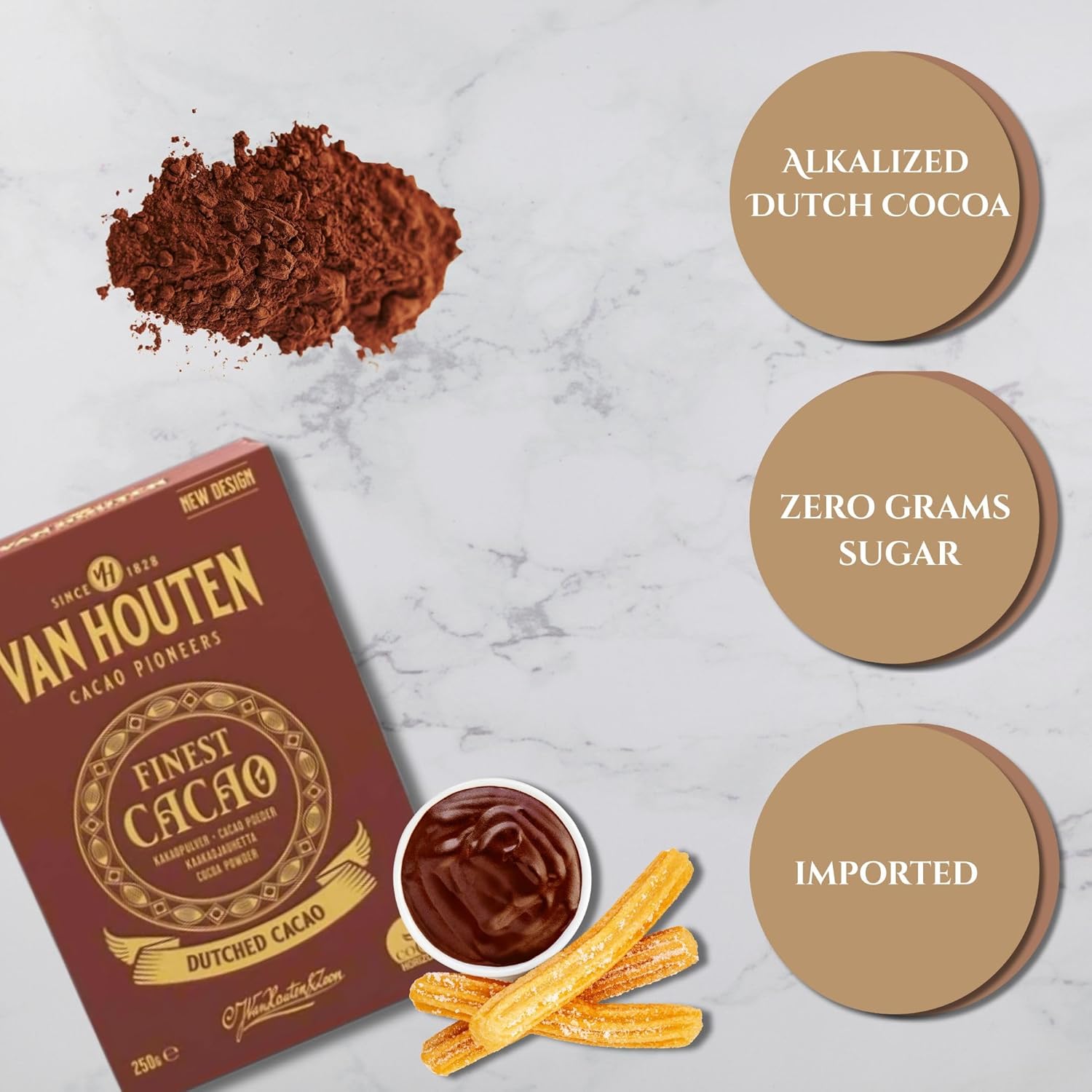 Van Houten Dutched Cocoa 8.8 Ounce Box (Pack of 3)