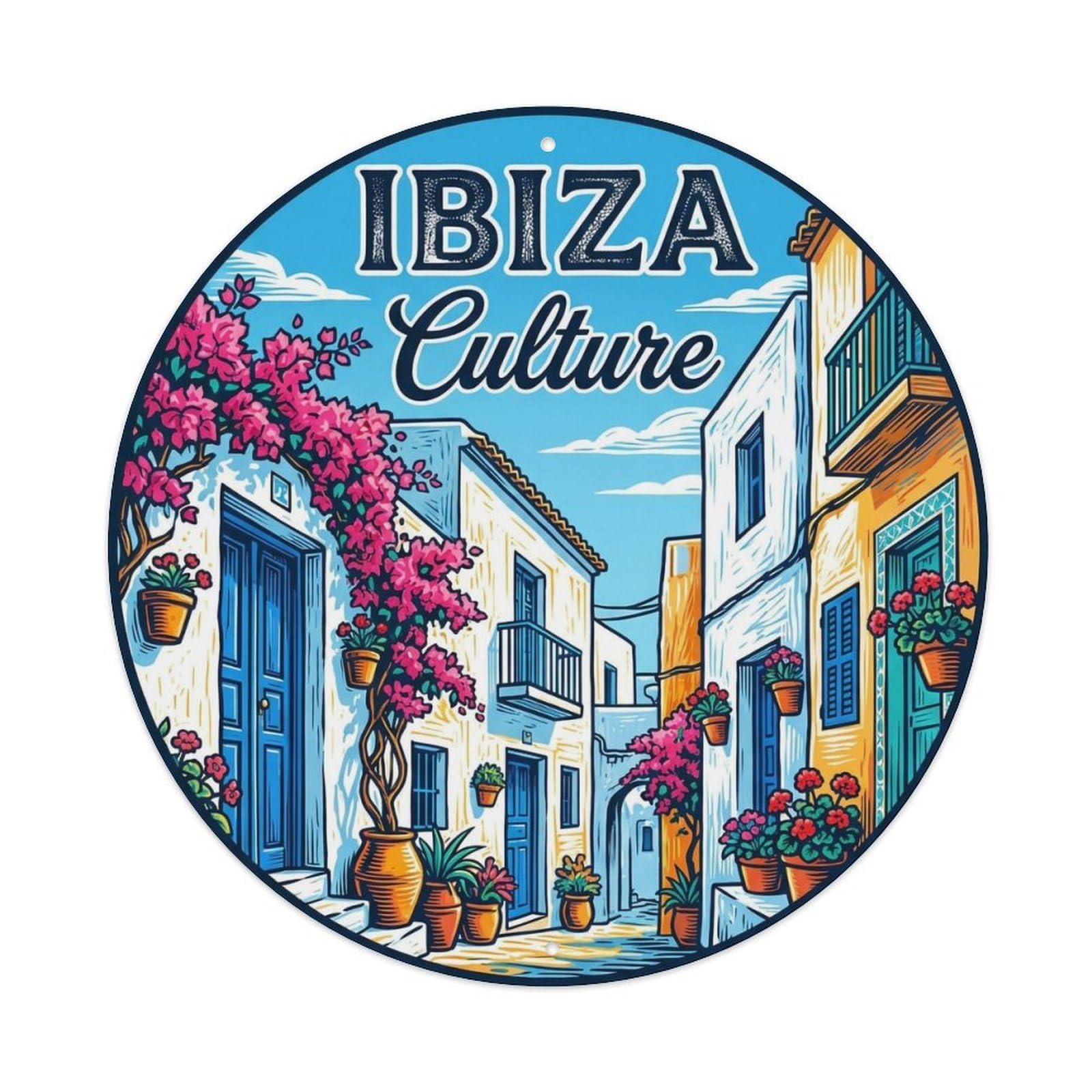 Vintage Travel Ibiza Spain City Metal Tin Sign