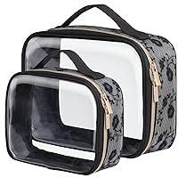 Vista 10 de PACKISM Bolsas de aseo transparentes 1 extra grande 1 grande 1 mediana - 3 paquetes de bolsas de maquillaje con asa, apertura grande de 180°, bolsas