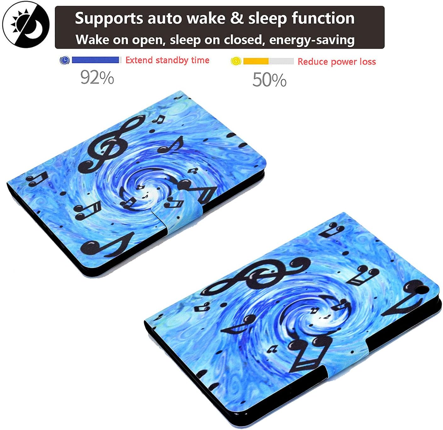 All-New Kindle Fire HD 10/ Fire HD 10 Plus Case 2021 Release (Only Fit 11th Generation) 10.1" with Pencil Auto Wake/Sleep Folio Stand PU Leather Smart Shell Soft TPU Back Cover, Sheet Music