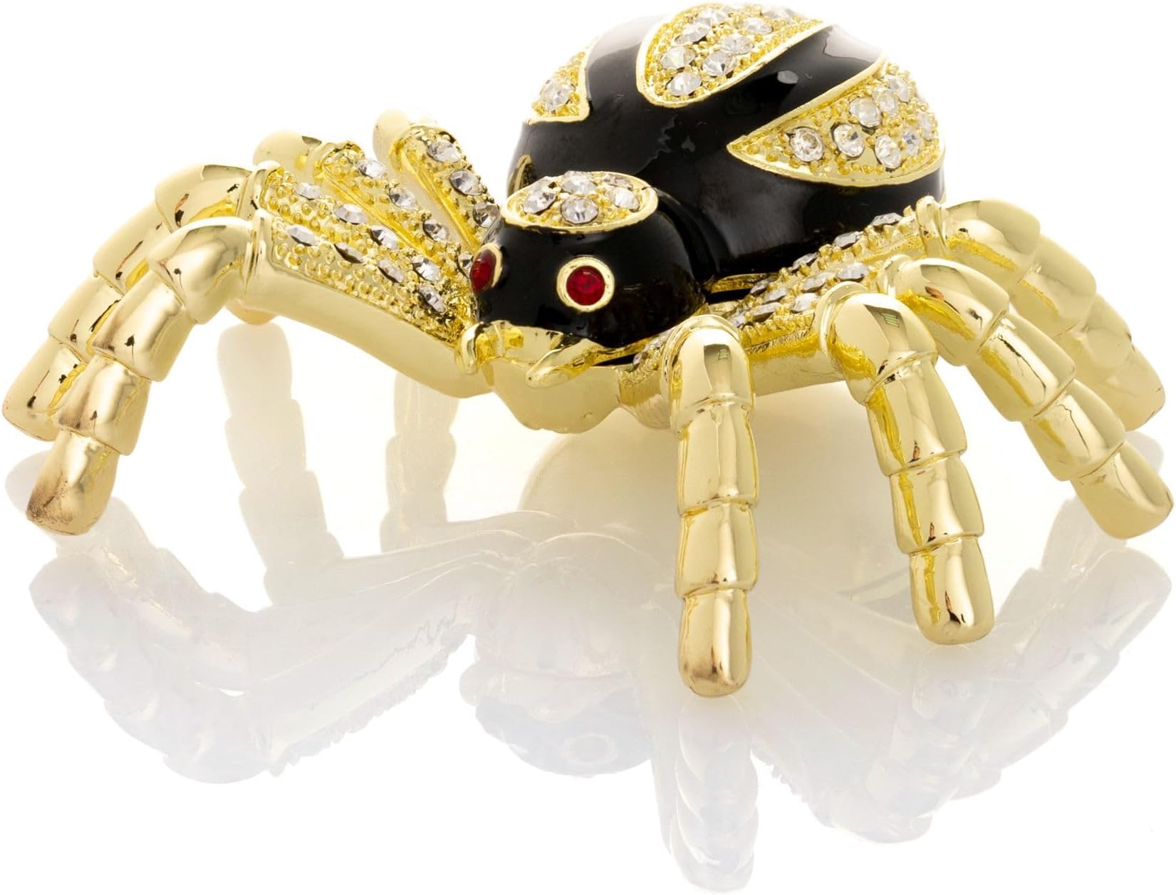 Keren Kopal Gold & Black Tarantula Spider Faberge Styled Trinket Box