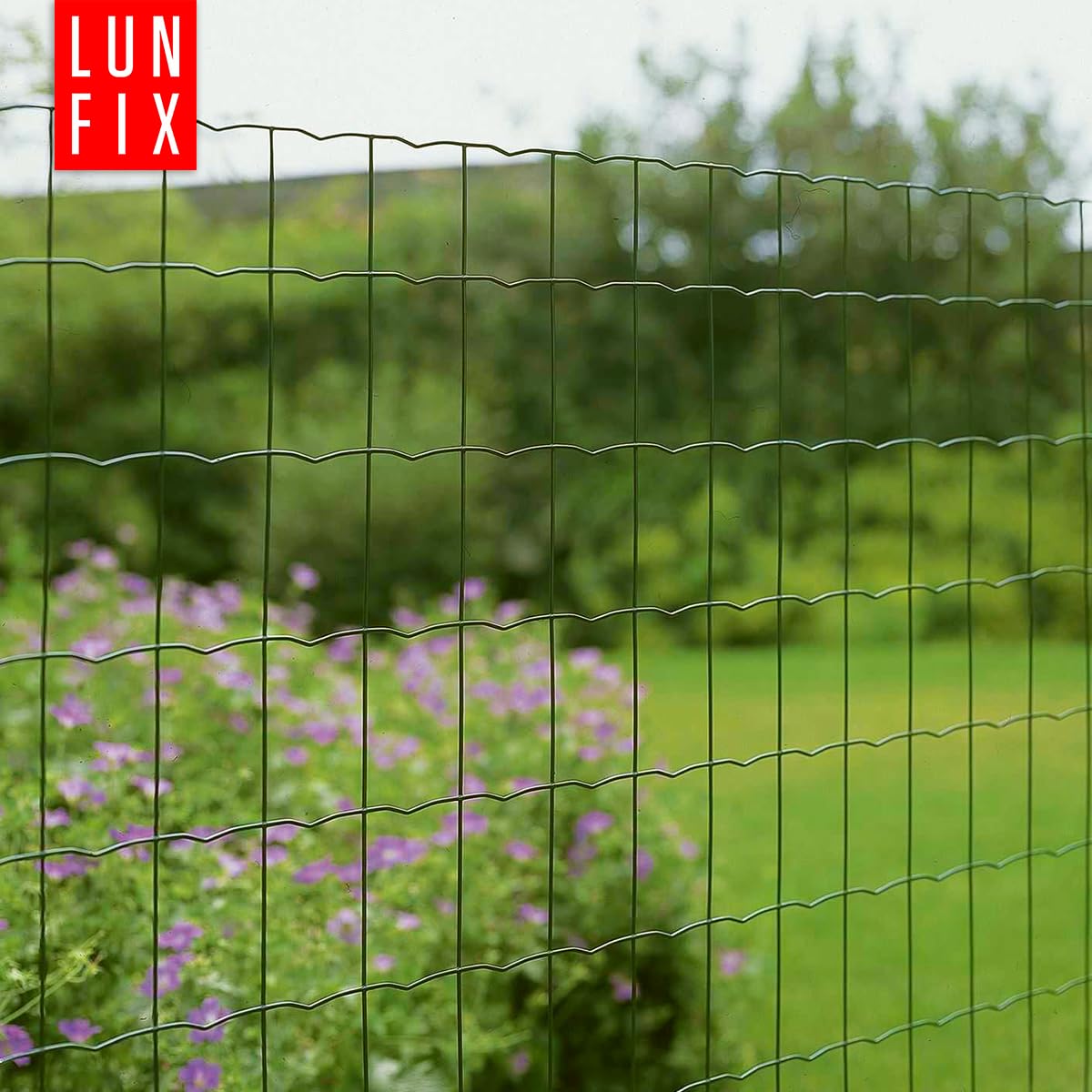 Maschendrahtzaun 10 x 5 cm Ø 2.5 mm 1.5 m x 25 m verzinkter Stahl Grün | PVC-beschichtet, Gartenzaun Hundezaun Wildzaun Hühnerzaun Drahtgitter Zaun Schweißgitter