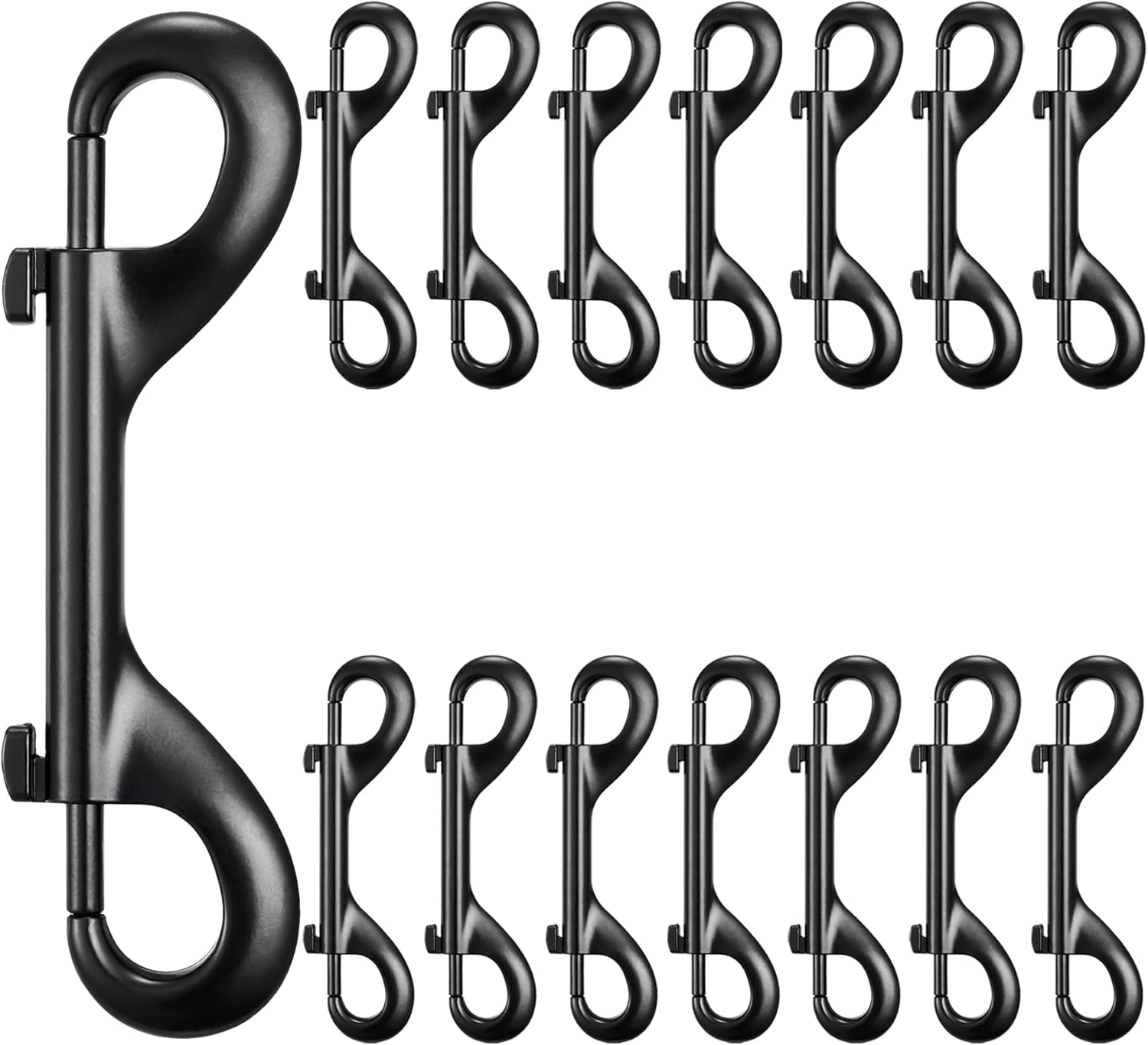 Double Ended Bolt Snaps Hook Zinc Alloy Double Trigger Metal Clips for Hanging Horse Tack Sling Feed Barns Water Buckets Linking Dog Leash Collar Leash Key Chain Horse Feeding Supplies 15 Pieces
