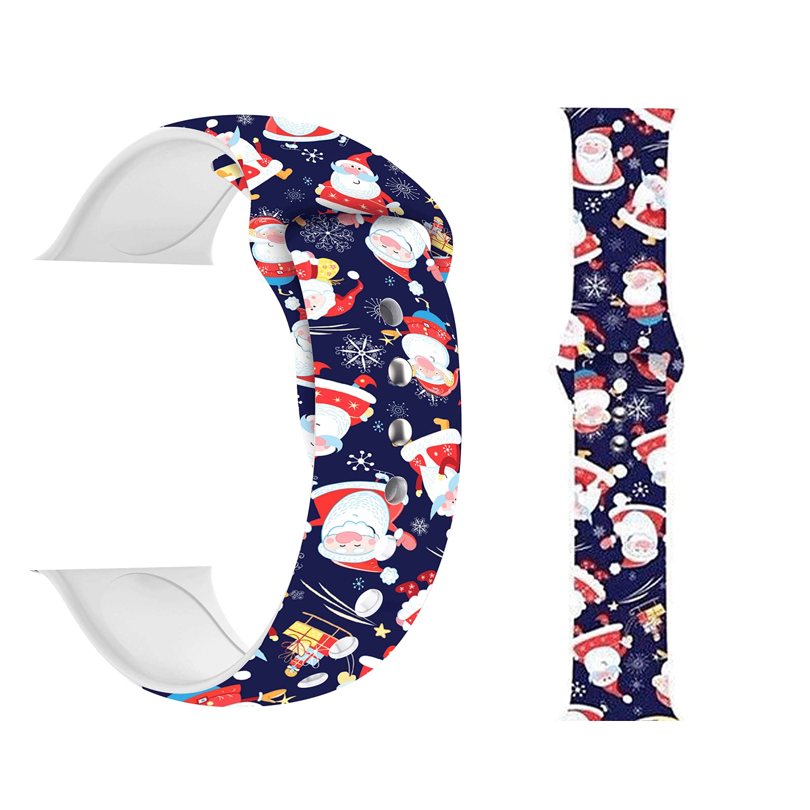 HYHMXB Chic Breathable Christmas Bands Compatible with Apple Watch 38mm 40mm 41mm 42mm 44mm 45mm for Kids Men Girls Women, Soft Silicone Sports Wristband Strap for iWatch SE & Series 8/7/6/5/4/3/2/1