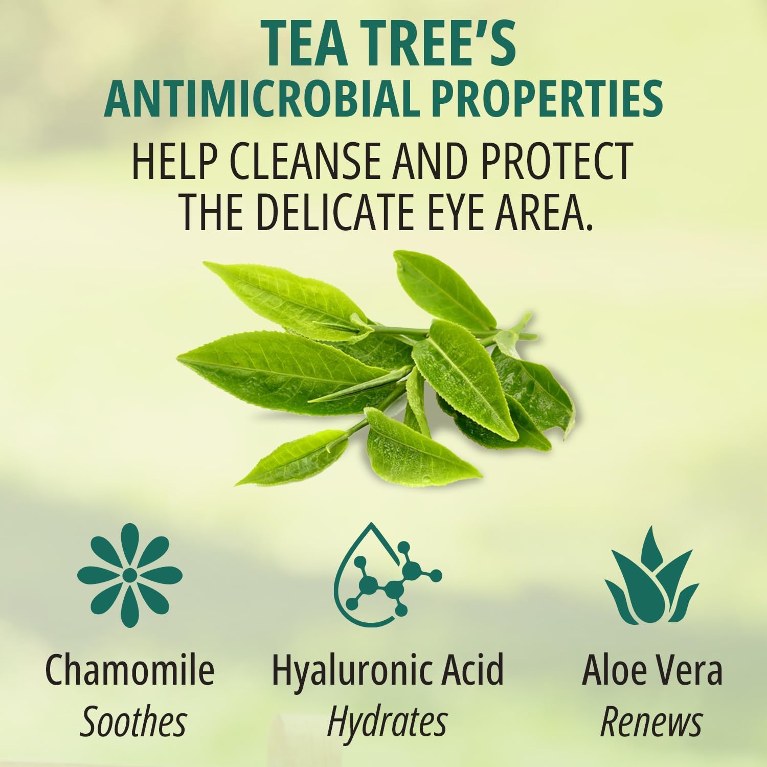 PURELID Tea Tree Eyelid Wipes, 100 Tea Tree Oil Eye Wipes for People with Dry Eyes & Allergies - Image 3