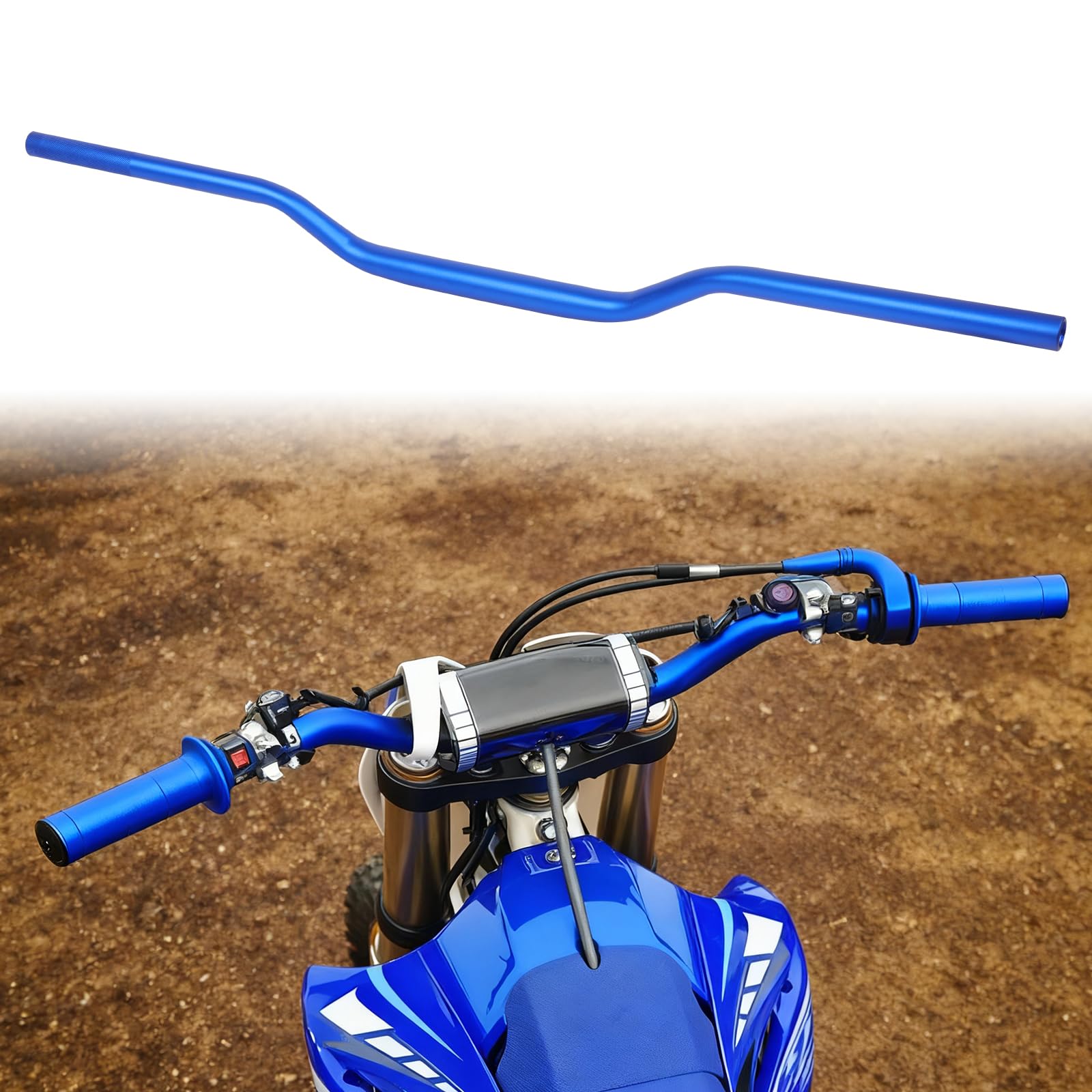 DREAMIZER Manubrio Moto Racing 1-1/8" per Dirt Pit Bike, Design a Sezione Variabile con Terminali 22mm, Universale Compatibile con Honda Yamaha Suzuki per Motocross Cafe Racer e Custom