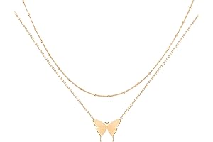 Layered Gold Clavicle Necklace Handmade 18k Gold Plated Heart Pendant Chain
