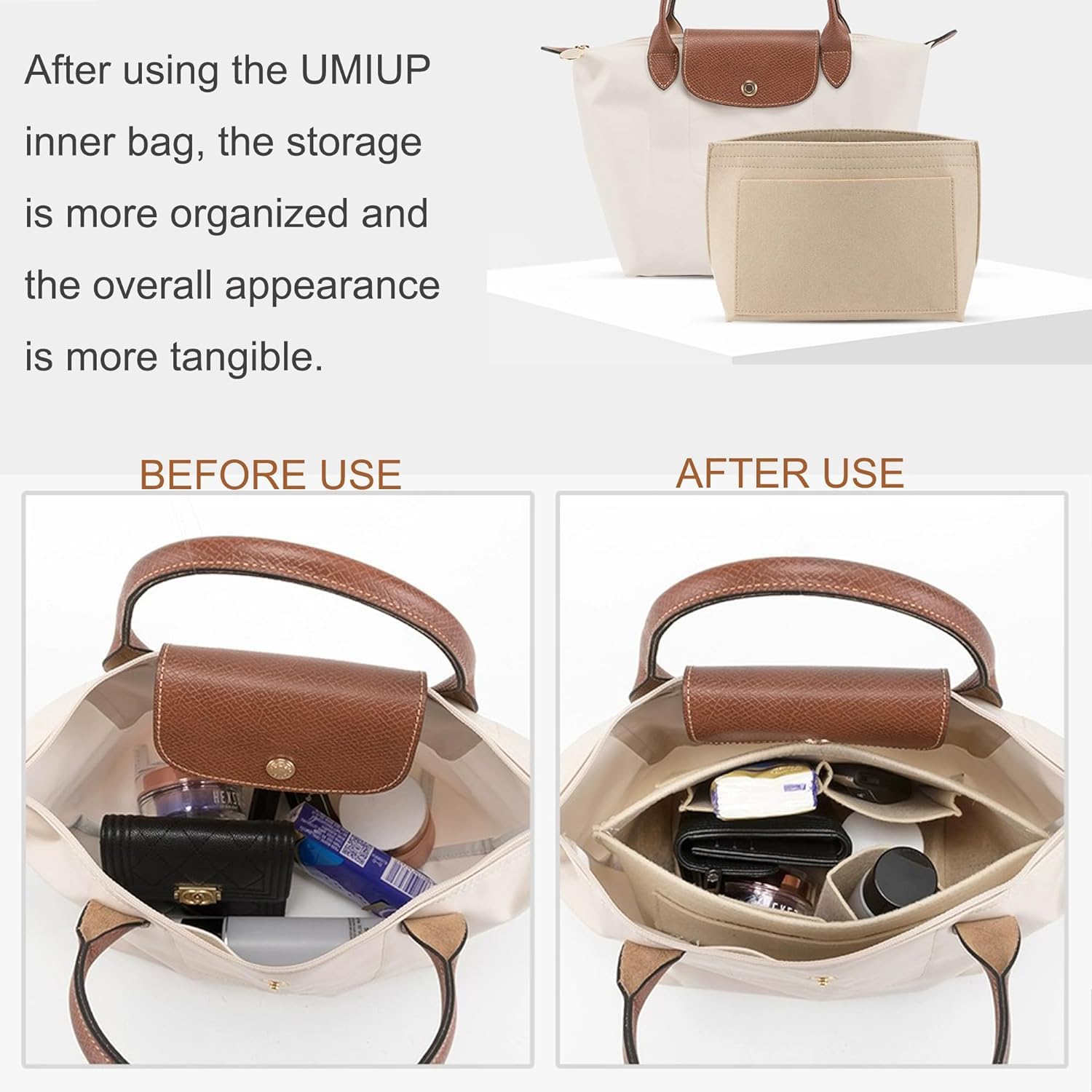 thumbnail: Tas Organizer Insert Voor Le Pliage - Opbergorganizer Voor Handtassen