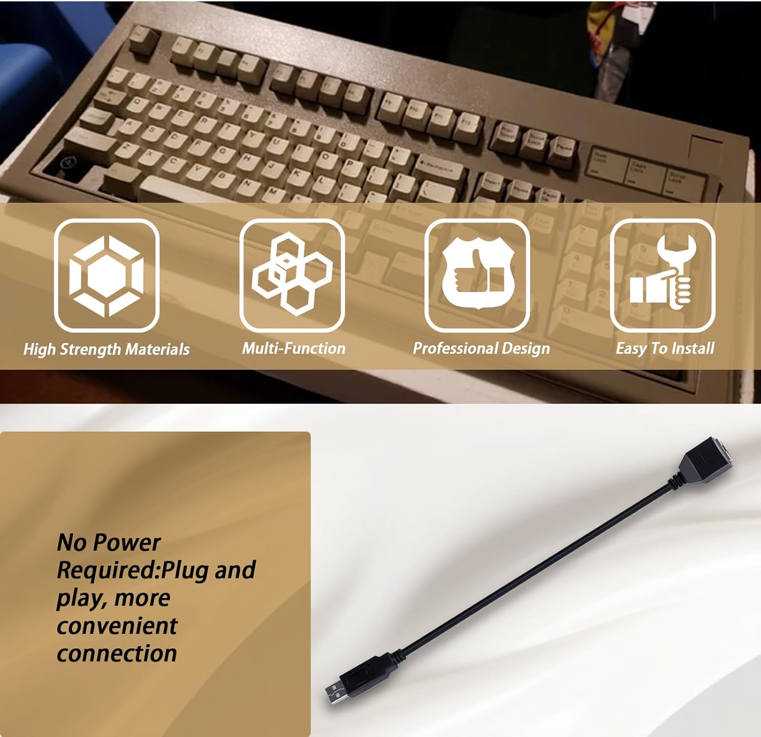 XTPTFABS RJ45 Keyboard to USB Converter v1.0 Cable Compatible with IBM Model M Terminal Keyboards