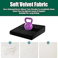 Vista 4 de HOMBYS Wedge Recliner Seat Cushion for Long Sitting Chair, Cushion for Elderly Esay to Get Up,5" Thick 20"x20" Large Pressure Relief Seat Cushion