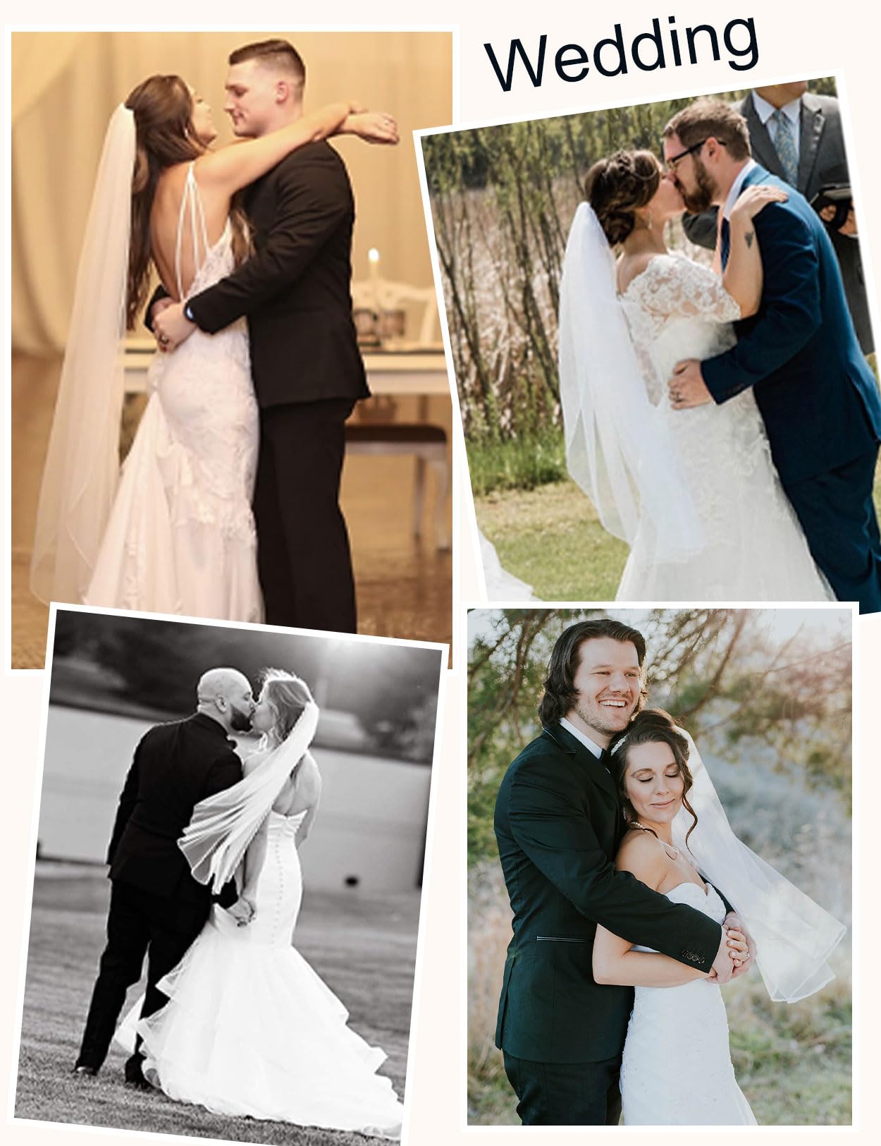 BEAUTELICATE Velo da Sposa Tulle Lungo Nozze Monostrato Addio al Nubilato Accessori Morbido Velo Avorio Bianco