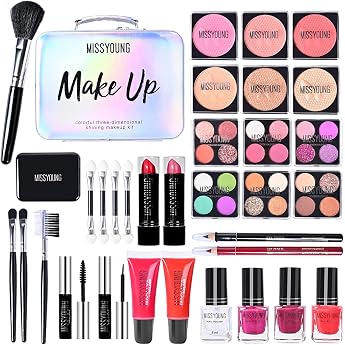RoseFlower Women's Makeup Set Premium Makeup Set with Eyeshadow Palette Lipstick Lip Gloss Eyeliner Mascara Blush Makeup Gift Set