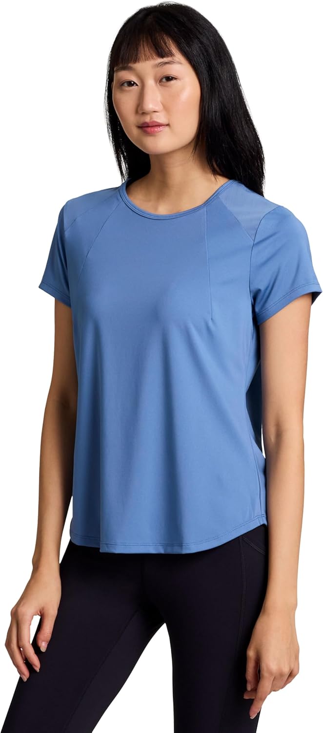 RBX Active Women's Workout Top with Mesh Panels, Breathable Quick Drying Gym Running T-Shirt, with Plus Sizes