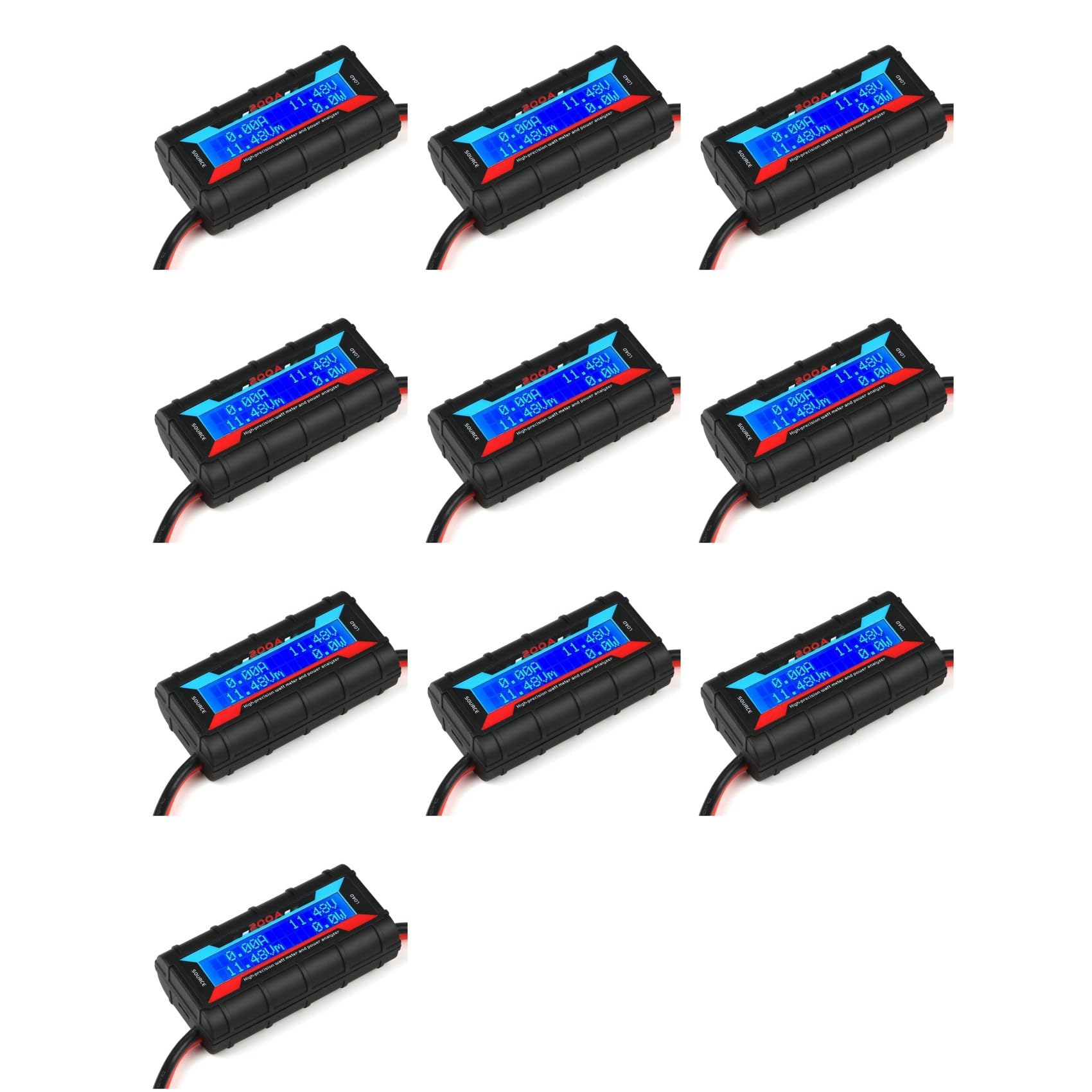 Jnchdghwa Black 10X 200A High Power Analyzer Watt Meter Battery Consumption Performance Monitor With Lcd Backlight For Rc