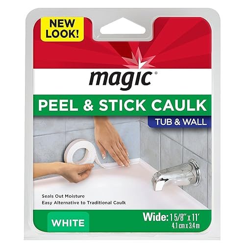 Miniatura 5 de Calafateo para bañerapiso, 1-14 pulgadas x 5 pies (1.2 in x 4.9 ft), (1 unidad (paquete de 1), blanco) y tira de pelar y calafatear para bañera y