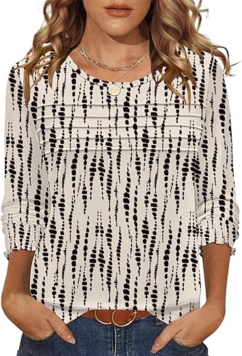 Women’s Pleated Long-Sleeve Tunic Blouse