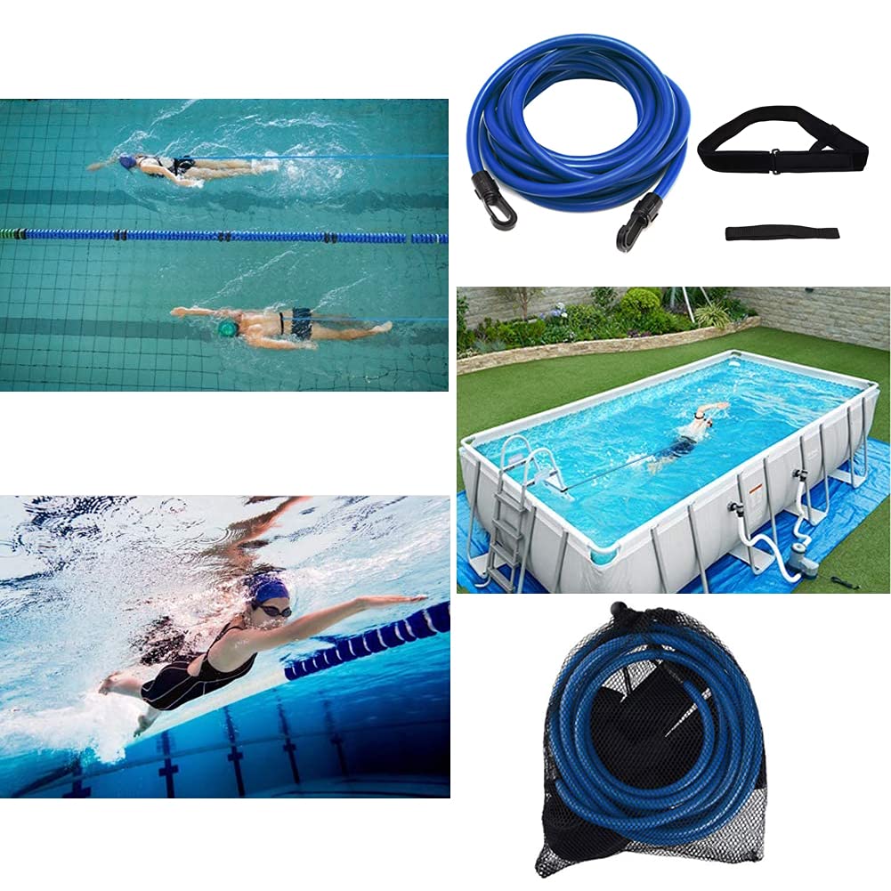 Regolabile Cintura da Nuoto,Corda da Allenamento per Elastico da Nuoto,3M Elastico Piscina Nuoto,Cintura da Nuoto Statica per L'allenamento di Resistenza al Nuoto