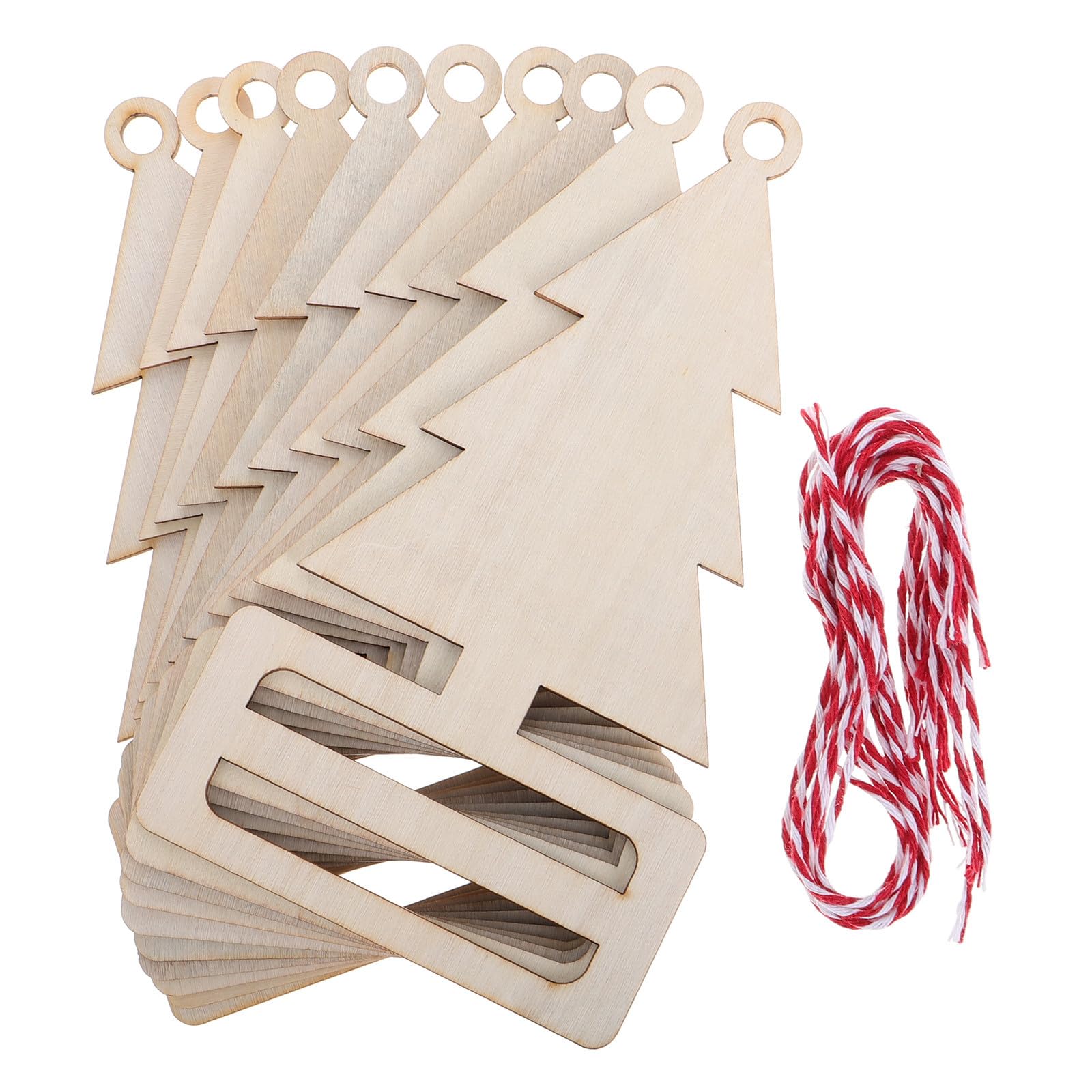 NUOBESTY 50 Piezas Adorno de Madera para Árbol de Navidad, Decoración DIY