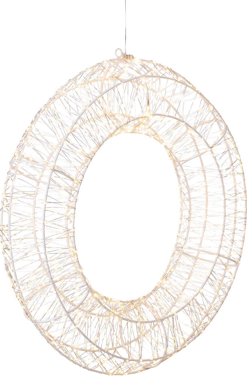 Lunartec Fensterbeleuchtung: 3D-LED-Lichterkranz, Firework-Effekt, 1.800 LEDs, warmweiß, IP44, 58cm (Deko-Kränze, Dekos Wohnzimmer)