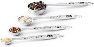 DI ORO® - Lot de cuillères à mesurer en acier inoxydable - Mesures faciles à lire - Ingrédients secs et liquides - Excellents outils de cuisson - Vont au lave-vaisselle