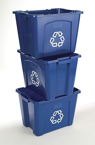 Miniatura 6 de Rubbermaid Commercial Products, Recycling Bin/Box, Stackable, 14 GAL, Blue, for Indoors/Outdoors/Garages/Homes/Commercial Facilities