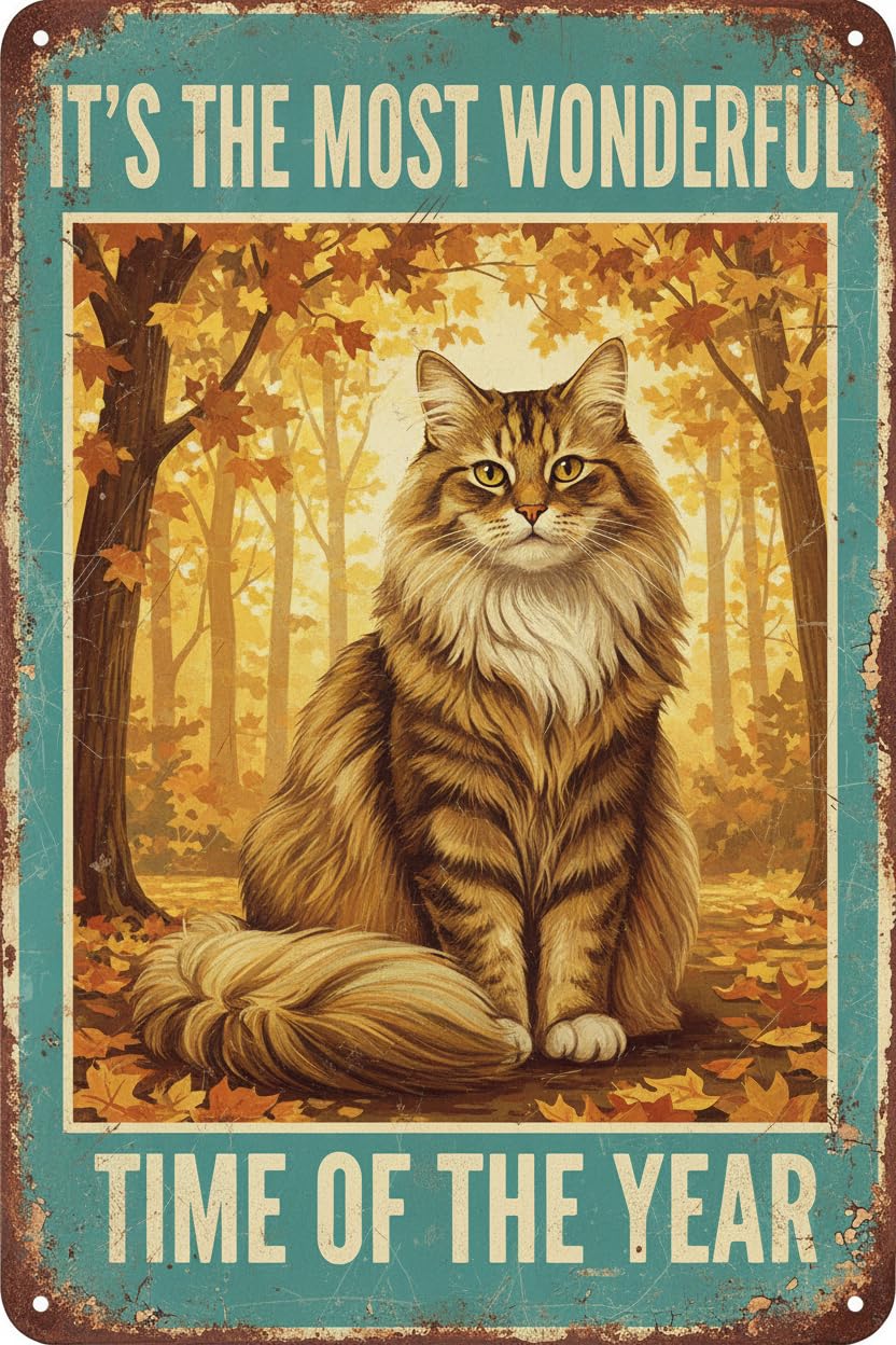 It's The Most Wonderful Time Fall Tin Sign, 8x12 Inch