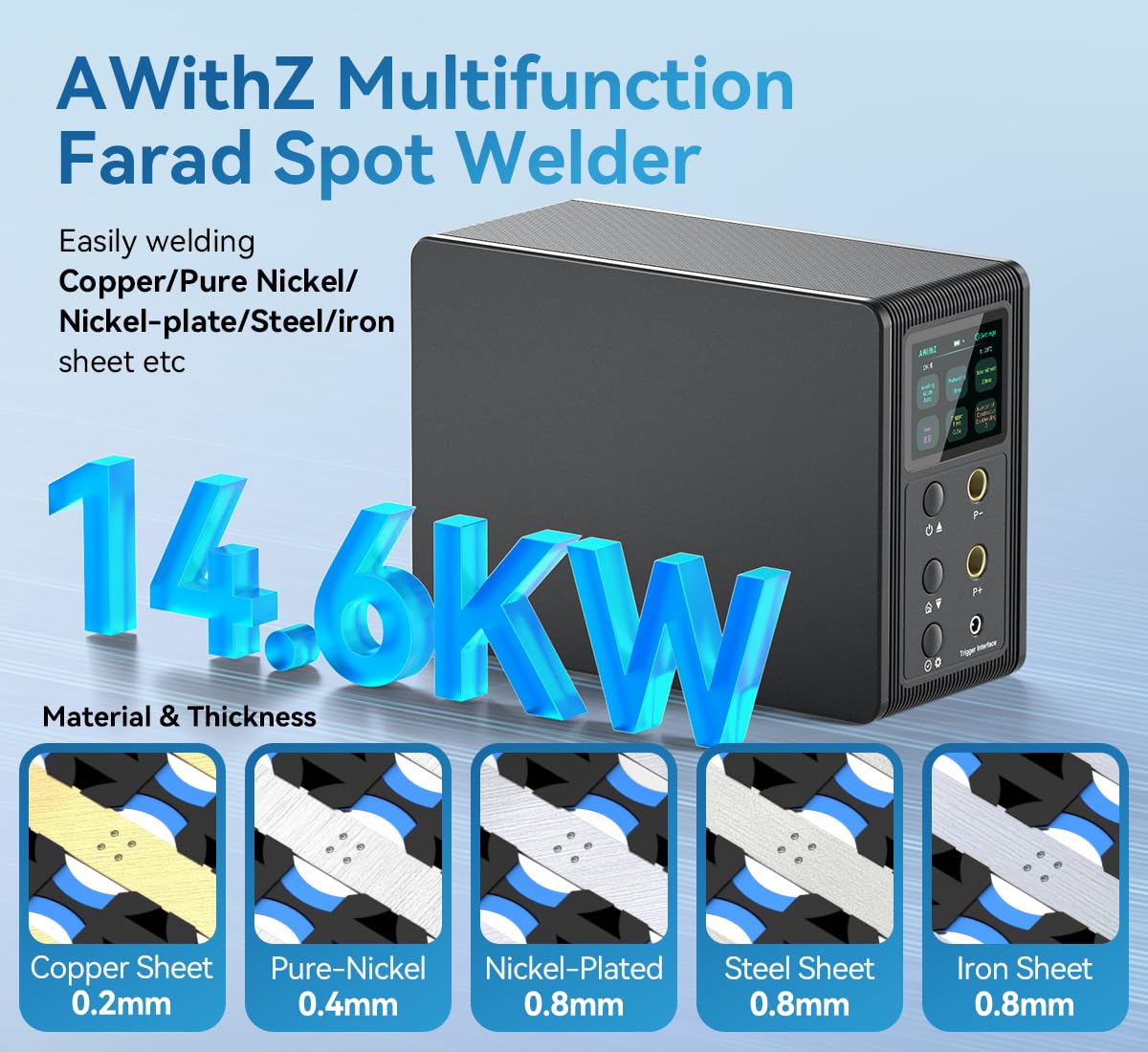 709AD Accu-puntlasapparaat Accu-las-soldeermachine voor 18650 lithium-ion- accu-lassen 0,3 mm nikkelstrip met koelsysteem en soldeerbout 2 in 1