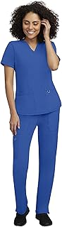 STAT MEDICAL WEAR Scrub Set for Women, Professional V-Neck Top with Comfortable Drawstring Pant with 5 Pockets - 100200, XL, Royal Blue