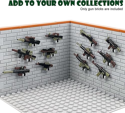 Vista 13 de Paquete de armas militares, kit de engranajes del ejército de la Segunda Guerra Mundial, juego de accesorios de ladrillos, piezas de bloques