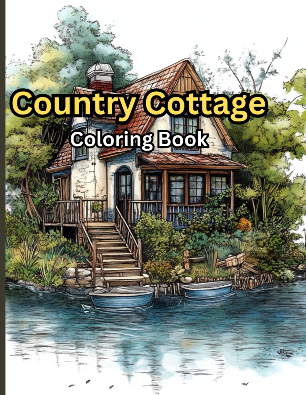 Country Cottage Coloring Book: An Adult & Teens Coloring Book For Relaxation, Stress Relief