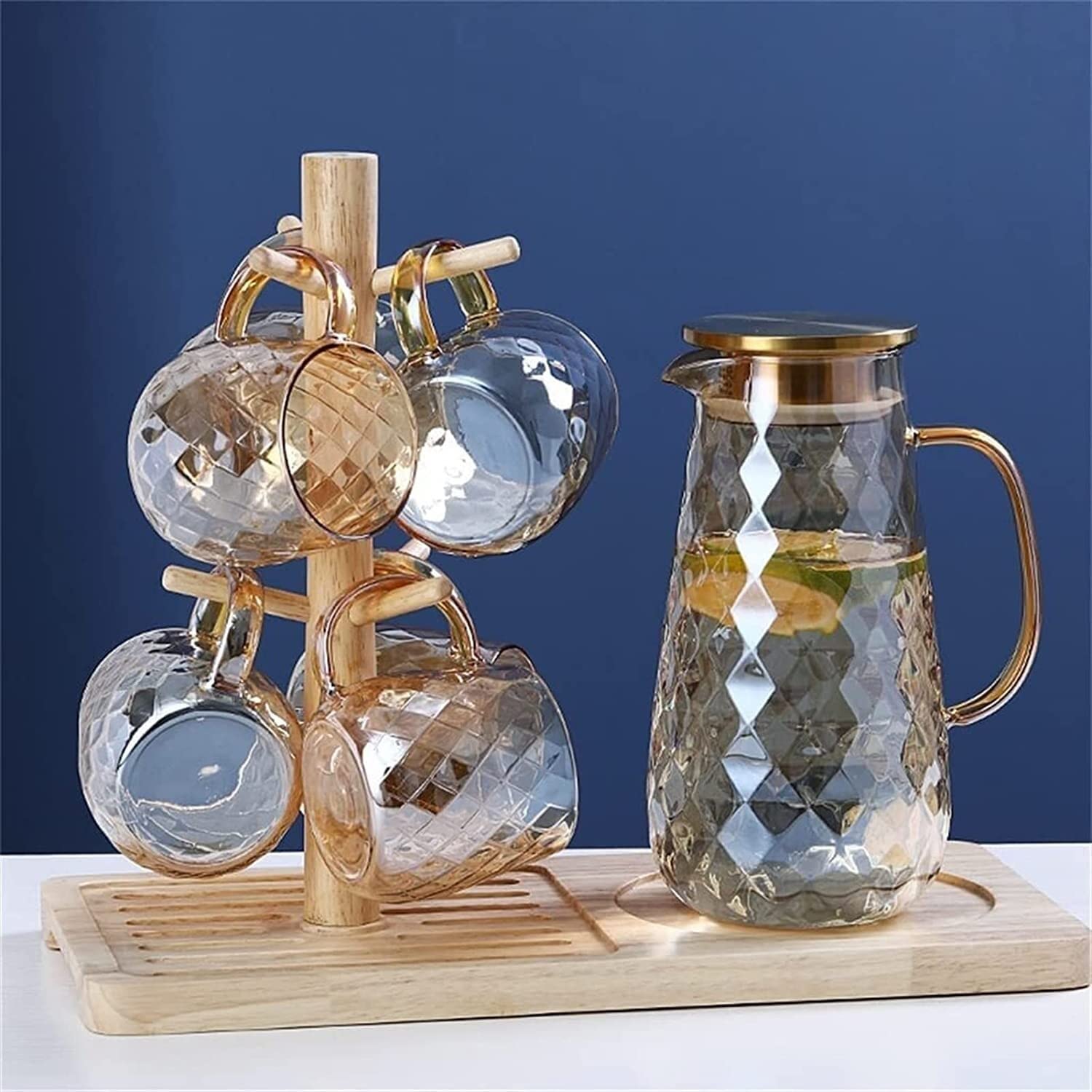 Botella de Agua fría de Vidrio Grueso, Jarra de champán, Juego de Jarra de Vidrio de Gran Capacidad, Jarra de Jugo, dispensador de Bebidas, Tetera (Color : Onecolor)