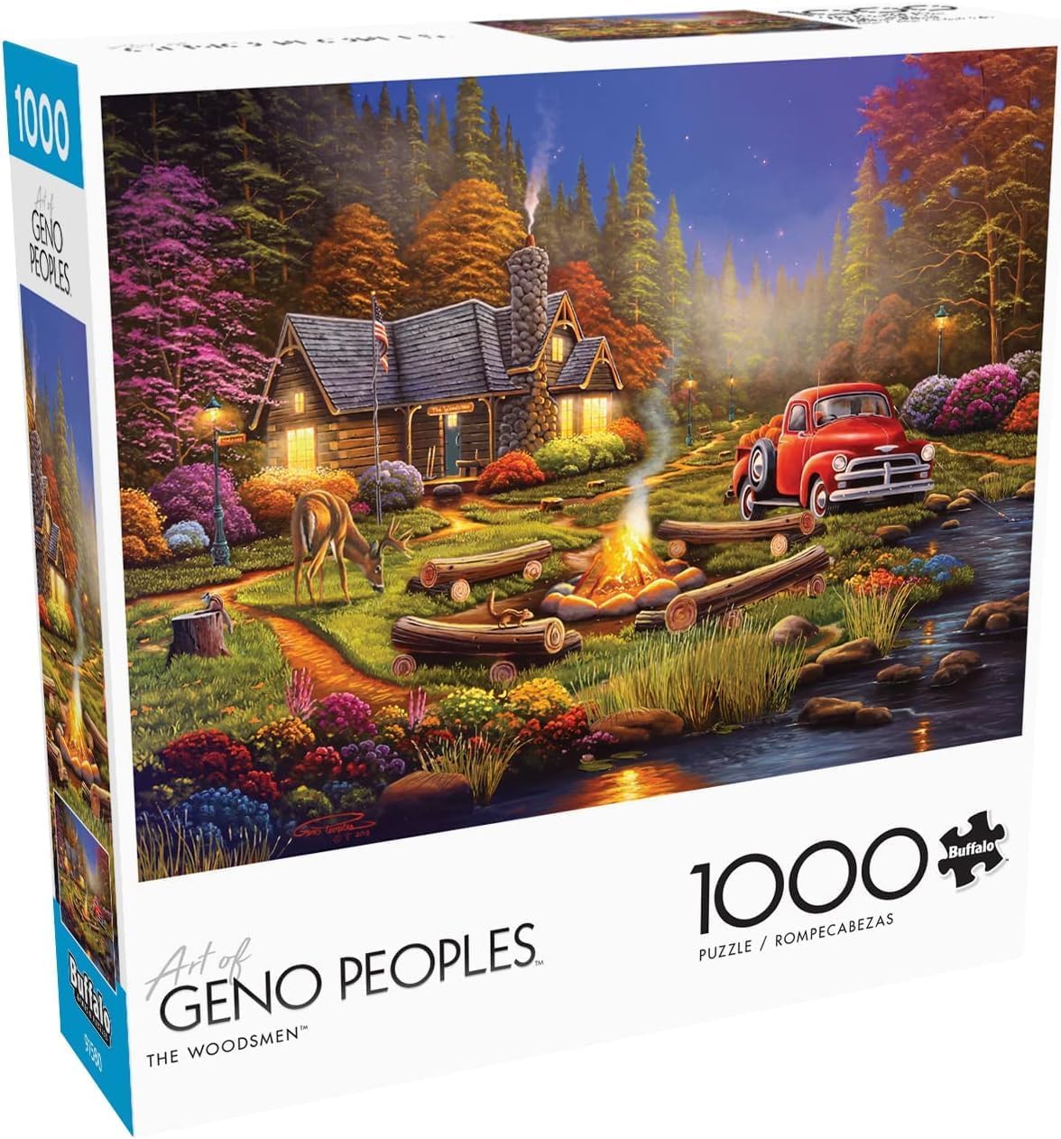 Buffalo Games - 1000 Piece Jigsaw Puzzle - Cabin in the Woods - Fall Evening Challenging Puzzles for Adults and Families