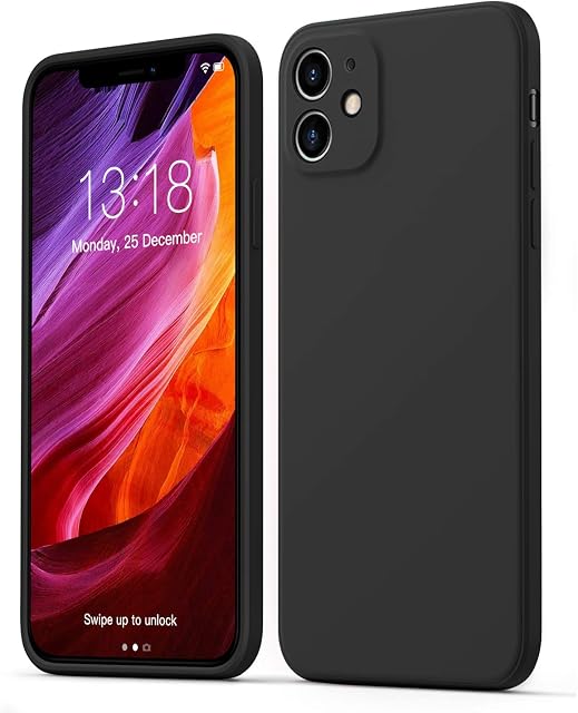 GOODVISH Ultra Slim Liquid Silicone Case Compatible with iPhone 11 6.1 inch | Upgraded Camera and Screen Protection | 360 ° Full Covered Shockproof Cover(Black)