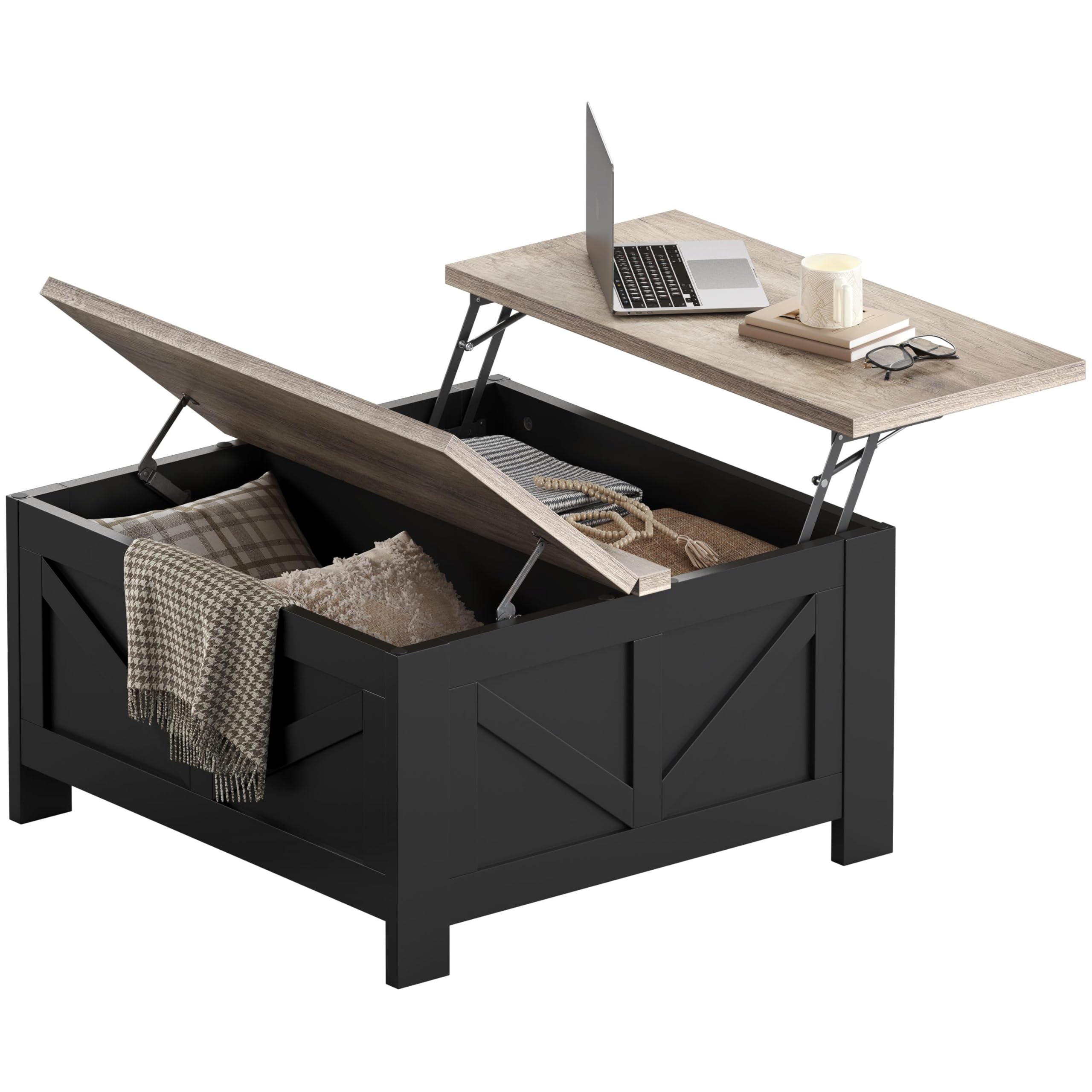 Yaheetech Lift Top Coffee Table with Storage Square Coffee Table for Living Room 31 5 Inches Center Tables