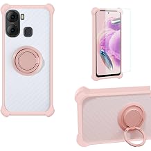 bojioderf Case Compatible for Sky Devices Elite 65 Pro Phone Case Cover [with Tempered Glass Screen Protector] PC + Silicone [360 Metal Ring, Magnetic Car Mount] CSKB-Fen