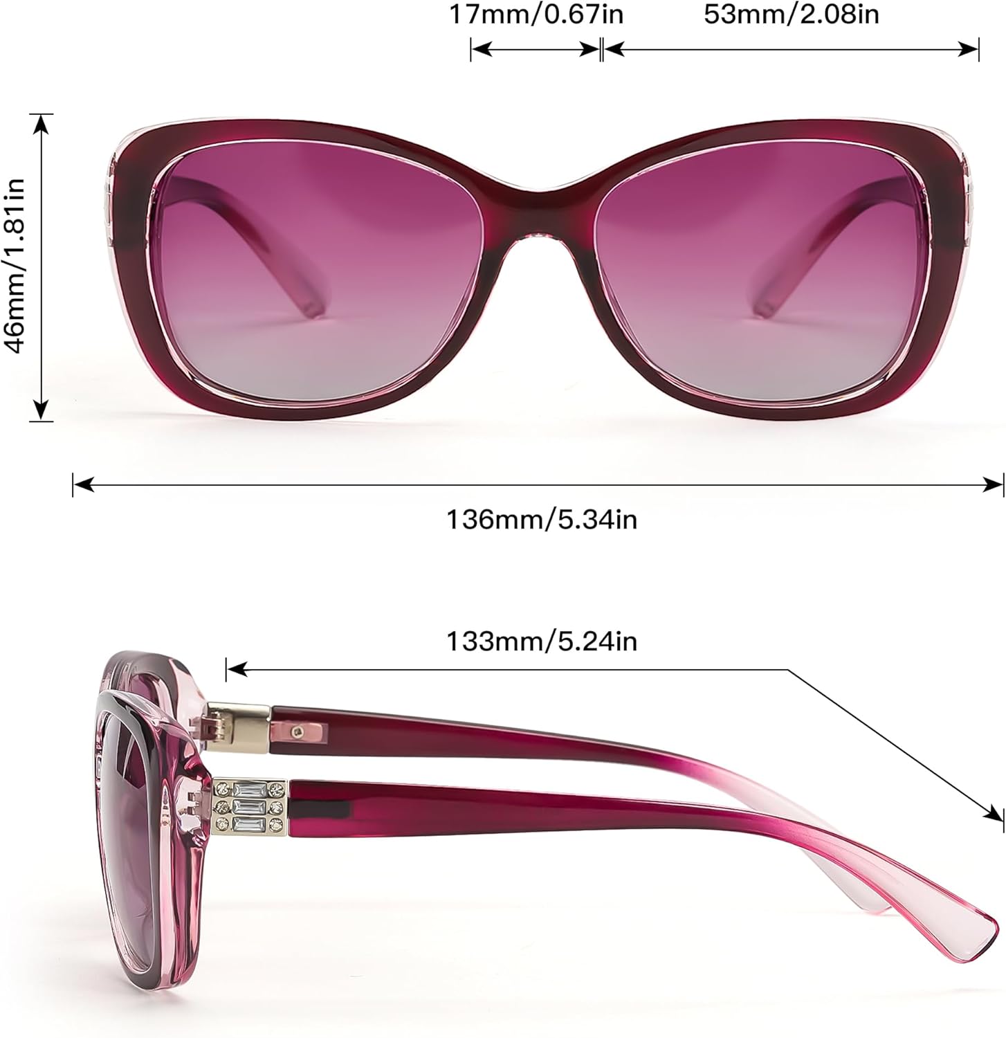 SIPHEW Women Polarized Sunglasses w UV Protection | Womens Vintage Square Wrap Lightweight Shade - Image 6