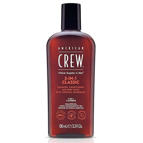 American Crew Champú, acondicionador y gel de baño para hombres, 3 en 1, 3.3 onzas líquidas