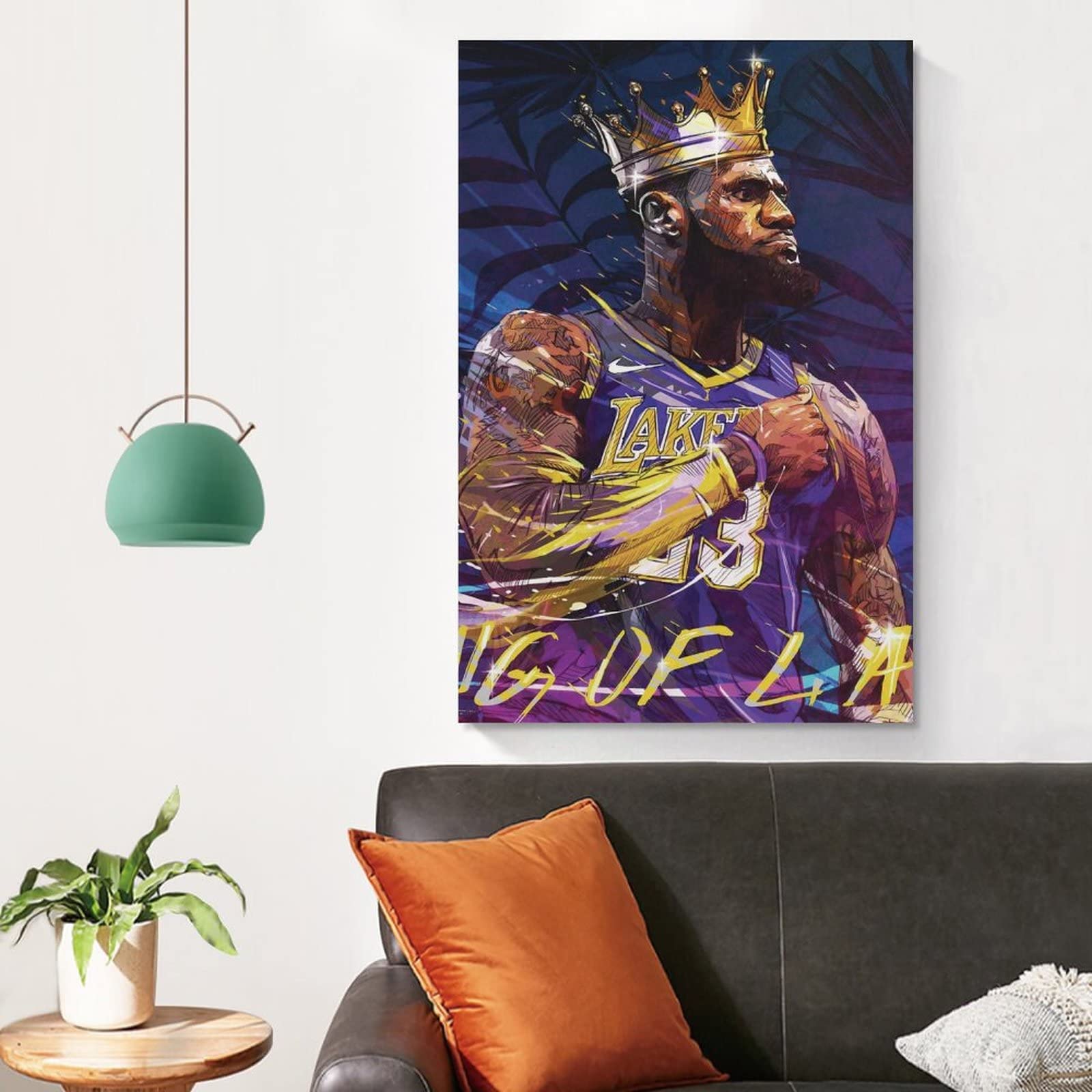 Lebron James Canvas poster 60 x 90 cm Basketbal Star Atleet Poster Moderne wooncultuur voor familie slaapkamer Geen lijst