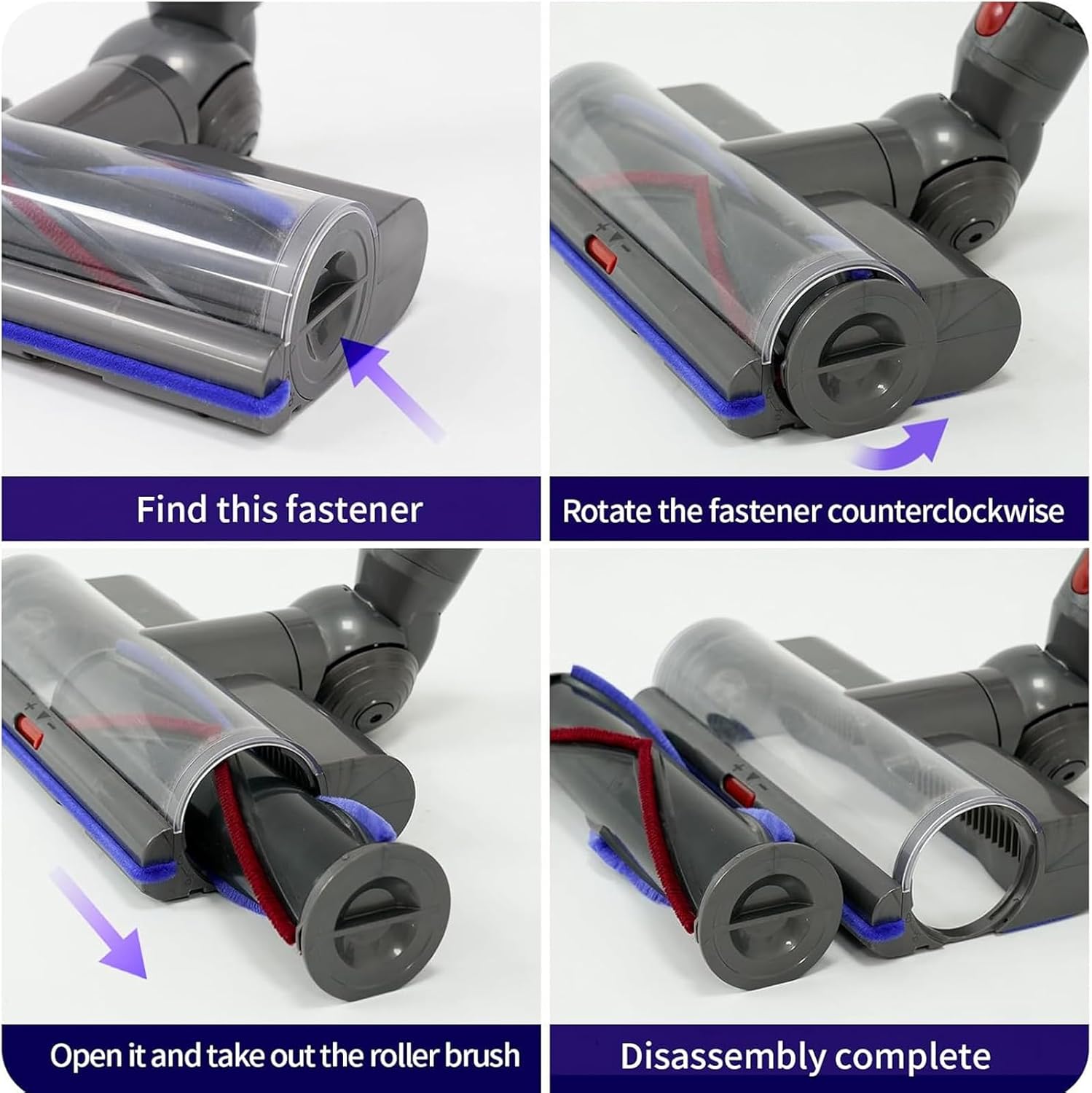 Vacuum Head Floor for Dyson V7 V8 V10 V11 V15 G5 Cordless Vacuum Cleaners Motorhead Cleaner with LED Light, Adjustable Direct Drive Cleaner Head Turbine Floor Tool for Hard Floor Short Pile Carpets